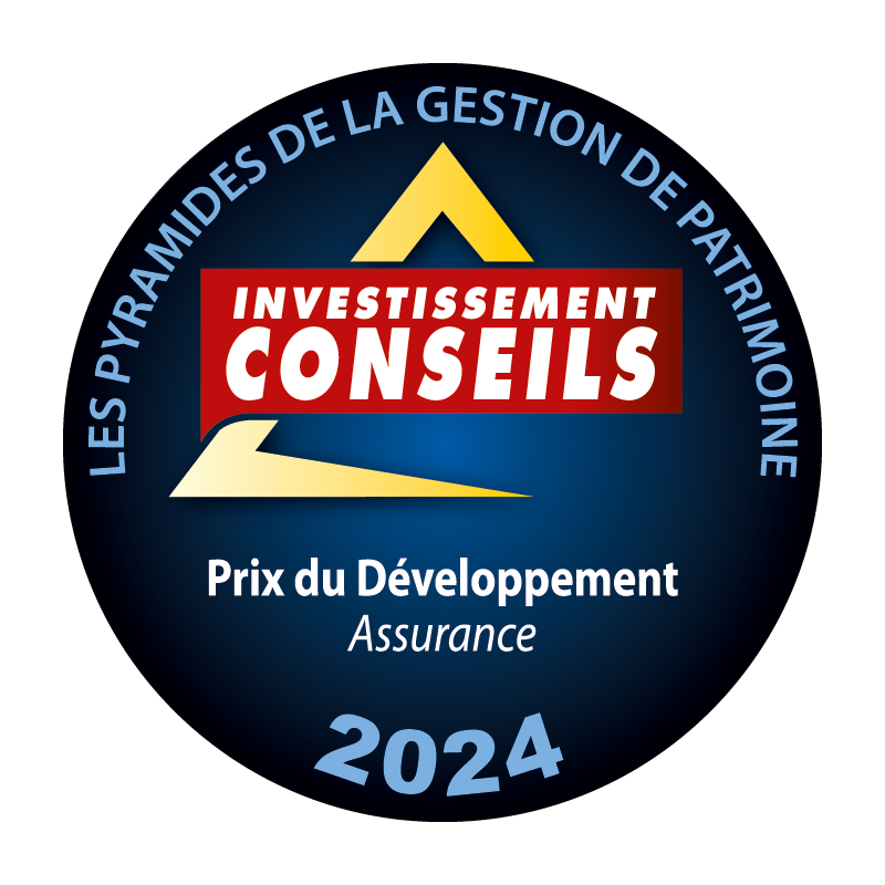 Logo récompense prix de la rédaction, dans la catégorie Développement, lors des Pyramides de la Gestion de Patrimoine 2024